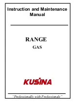 Предварительный просмотр 1 страницы Kusina 600 Series Instruction And Maintenance Manual