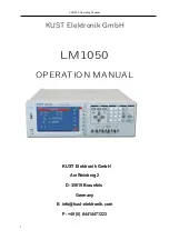 KUST Elektronik LM1050 Operation Manual preview