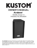 Kustom Ardent 12 Owner'S Manual предпросмотр