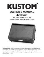 Preview for 1 page of Kustom Ardent 12M Owner'S Manual