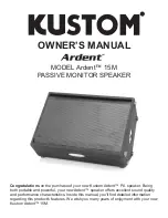 Preview for 1 page of Kustom Ardent 15M Owner'S Manual