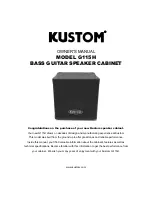 Предварительный просмотр 1 страницы Kustom Bass Guitar Speaker Cabinet G115H Owner'S Manual