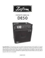 Предварительный просмотр 1 страницы Kustom Deep End DE50 Owner'S Manual