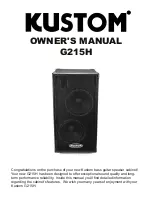 Kustom G215H Owner'S Manual предпросмотр