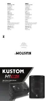 Kustom HiPAC10 Quick Start Manual предпросмотр