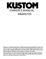 Kustom KBA65 Owner'S Manual preview