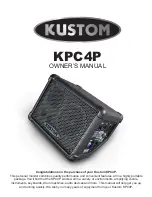 Kustom KPC4P Owner'S Manual preview