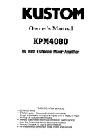 Kustom KPM4080 Owner'S Manual предпросмотр