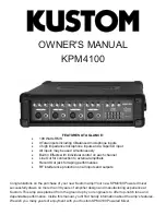 Предварительный просмотр 1 страницы Kustom KPM4100 Owner'S Manual