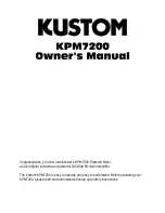 Preview for 1 page of Kustom KPM7200 Owner'S Manual