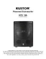 Предварительный просмотр 1 страницы Kustom KPX18A Owner'S Manual