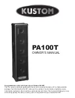 Kustom PA100T Owner'S Manual preview