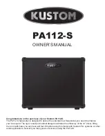 Kustom PA112-S Owner'S Manual preview