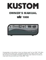 Kustom Wav 1000 Owner'S Manual предпросмотр