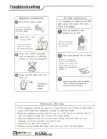 Preview for 9 page of KUULAIRE PACMA120S Use And Care Manual