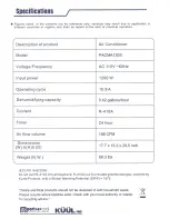 Preview for 10 page of KUULAIRE PACMA120S Use And Care Manual