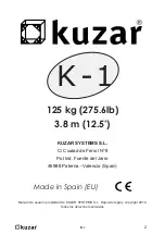 Предварительный просмотр 2 страницы Kuzar K-1 User Manual