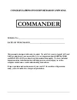 Preview for 3 page of Kval Commander Instruction Manual