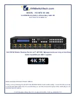 Preview for 1 page of KVMSwitchTech HD-MTX-88-4KA Instruction Manual