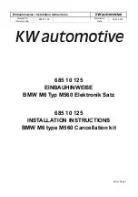 Предварительный просмотр 1 страницы KW automotive 68510125 Installation Instructions Manual