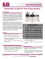 KW 2001-D Operating Manual preview