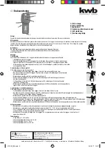 Предварительный просмотр 9 страницы KWB SAFETY FIXX 011620 Instructions For Use Manual