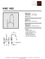 Предварительный просмотр 1 страницы KWC 1922 10.222.023 Specifications