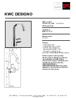 KWC DESIGNO K.12.H1.16 Specification Sheet preview