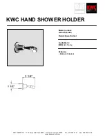 Предварительный просмотр 1 страницы KWC Hand Shower Holder K.26.99.10.000 Specification Sheet