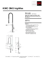 Предварительный просмотр 1 страницы KWC ONO 10.151.423.000 Specifications