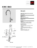 KWC ONO 10.151.991.000 Specifications предпросмотр