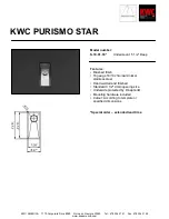 Предварительный просмотр 1 страницы KWC Purismo Star S.10.X1.03 Specification Sheet