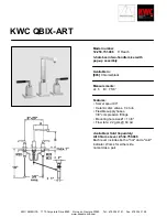 KWC QBIX/QBIX-ART 12.253.151.006 Specification Sheet предпросмотр