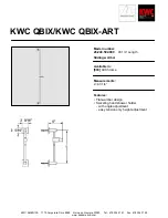 Предварительный просмотр 1 страницы KWC QBIX/QBIX-ART 26.240.502.000 Specification Sheet