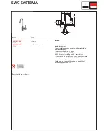 Предварительный просмотр 1 страницы KWC Systema 10.501.012 Specification Sheet