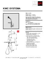 Предварительный просмотр 1 страницы KWC Systema 10.501.173. Specification Sheet