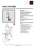 KWC Systema 10.501.222 Specification Sheet предпросмотр