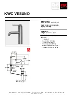 Предварительный просмотр 1 страницы KWC VESUNO 12.131.042.700 Specification Sheet