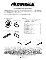 Preview for 11 page of KwikGoal 2F501 Assembly Instructions Manual