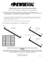 Предварительный просмотр 1 страницы KwikGoal 9B54 Assembly Instructions Manual