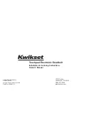 Preview for 1 page of Kwikset 907 15 SMT Owner'S Manual