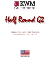 KWM Gutterman IronMan Half-Round G2 Operating And Maintenance Troubleshooting Manual preview