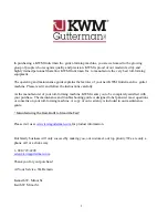 Preview for 2 page of KWM Gutterman IronMan Half-Round G2 Operating And Maintenance Troubleshooting Manual