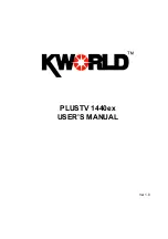 KWorld PLUSTV 1440ex User Manual preview