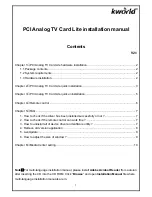 Предварительный просмотр 1 страницы KWorld PVR-TV 7134SE Installation Manual