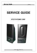 Preview for 1 page of KYE Systems Corp. Genius SP-F200 Service Manual