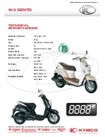 KYMCO 100 SENTO Specifications preview