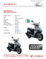 KYMCO 125 MOVIE S INJECTION Technical Specifications preview