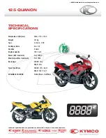 KYMCO 125 QUANON Specifications preview