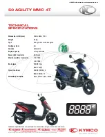 Предварительный просмотр 1 страницы KYMCO 50 AGILITY MMC 4T Specifications